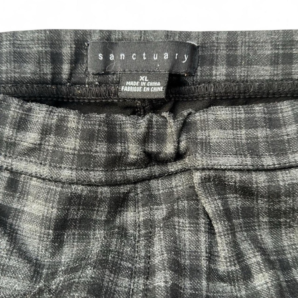 Women’s Sanctuary Dark Academia Goth Alt Plaid Pull On Ponte Pants - XL - Picture 4 of 10